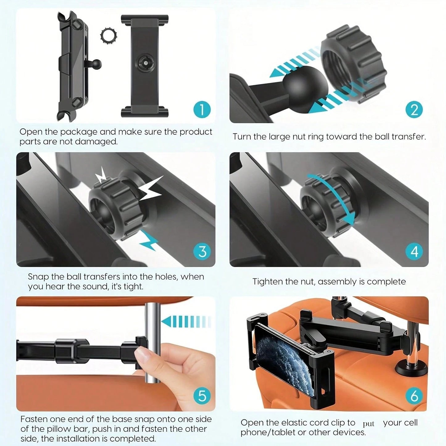 Car Headrest Tablet Mount