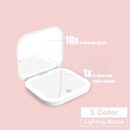 Small mirror with lights