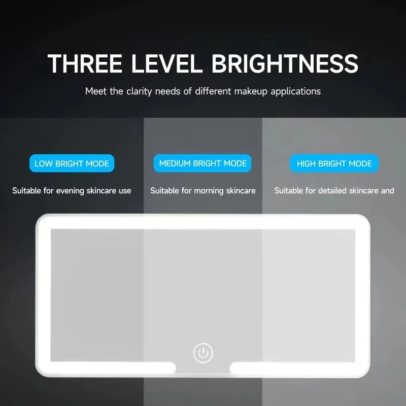 Car Interior Makeup Mirrors Sun Visor Plate LED Mirror for Girls Women Rechargeable Fill Light Universal Vanity Mirror