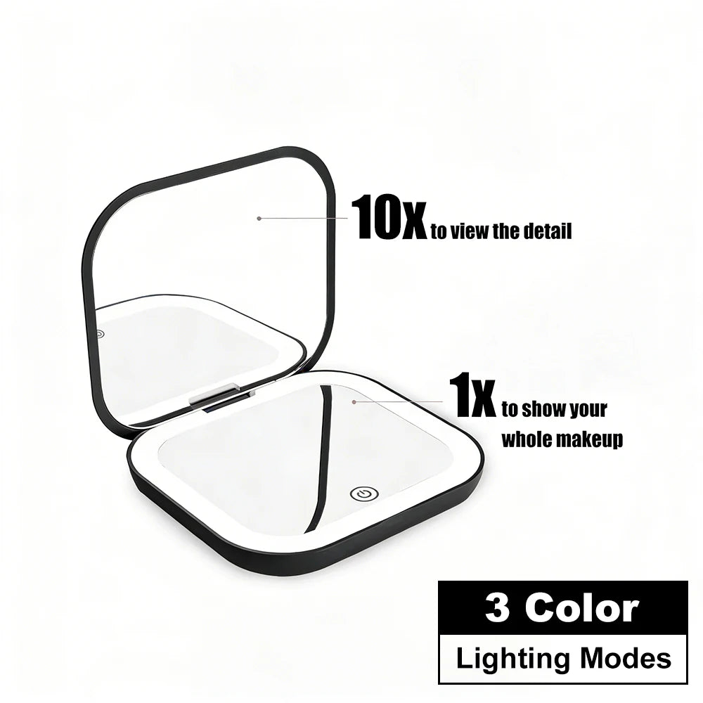 Small mirror with lights