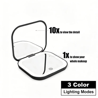 Small mirror with lights