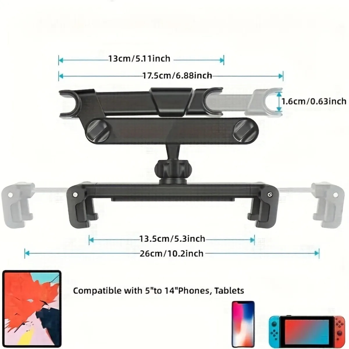 Car Headrest Tablet Mount