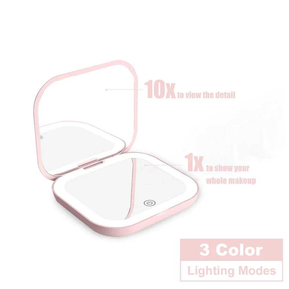 Small mirror with lights