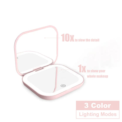 Small mirror with lights